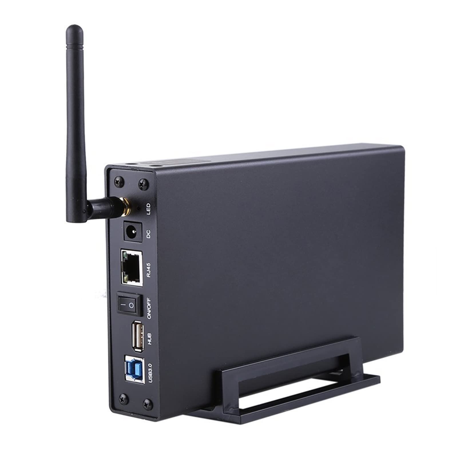 BS-U35WF 300 Mbps USB 3.0 Server Wi-FI Streaming Server 3.5 "Disque Dur Externe Disque Dur Boîtier et Serveur de fichiers & AP & USB WiFi (Color : Black)