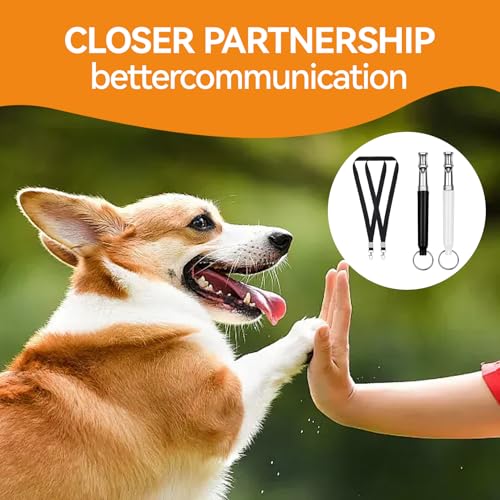 Uzndq 2 Pcs Hundepfeife,Hundepfeife Rütter Rückruf,Hundepfeife Hochfrequenz Lautlos,Hundezubehör Signalpfeife,Adjustable Bellen,Ultraschall Rückruf Hundepfeifen(Kostenloses Schlüsselband)