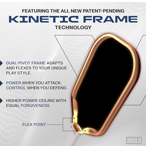 Image of JOOLA Pro V Pickleball Paddle - 14mm /16mm - Raw Carbon Fiber Textured Surface - Enhanced Frame & Propulsion Core, USAPA & UPA-A Certified, NFC Chip Enabled, Premium Control & Lightweight Performance