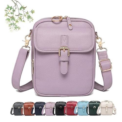 Enjoyaitlife Crossbody Bag, Collaborate Crossbody Leather Bag for Women, Large Capacity Anti-Theft Vintage Bags