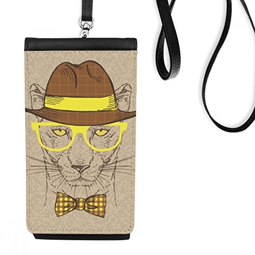 Bourse smartphone hanging noir et porte-monnaie léopard en cuir faux