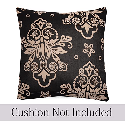 Image of HOKIPO Polyester Blend Stretchable Cushion Cover 16x16, Pack of 4 (AR-4098-D8*4), (40 x 40cm),Multicolor
