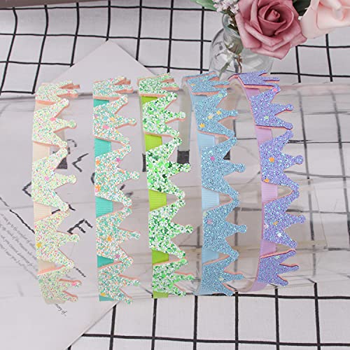 Wjyx Bows 10Pcs Girls Headbands Princess Tiara Crown Shaped Head Bands Dance Party Hairbands For Toddlers Kids Children Hair Accessories #TOP4