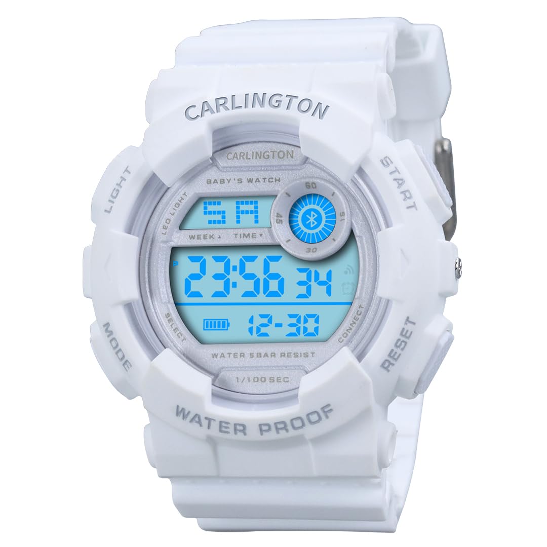Carlington Kids Digital Watch for Boys and Girls Multicoloured Band with Alarm and Date Display - 9121