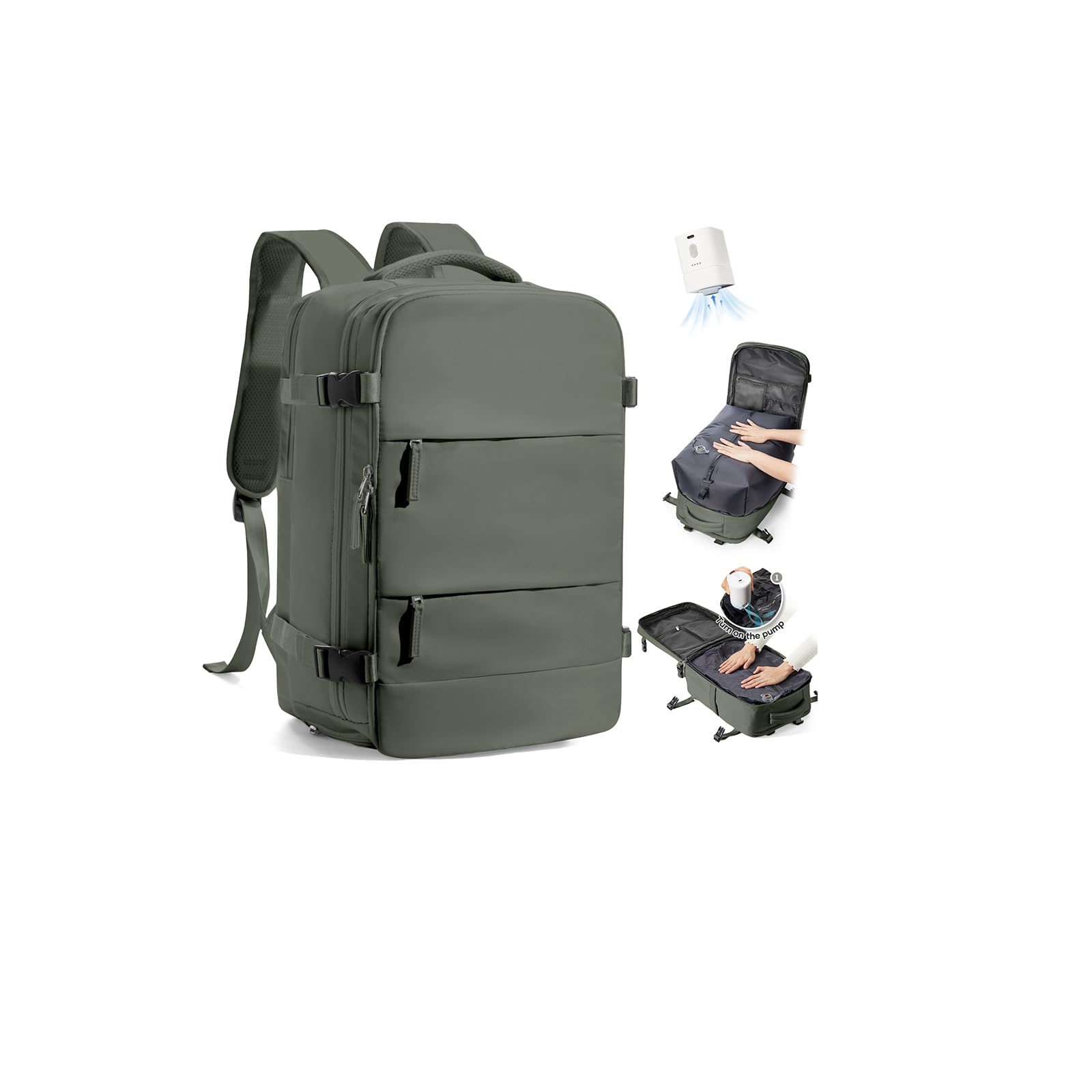 SZLX Zaino Ryanair 40x30x20 Sottovuoto con Pompa Zaino Ryanair 40x20x25 Donna Zaino da Viaggio Wizzair Bagaglio a Mano Uomo per Laptop da 14 Pollici Borse da Cabina 45x36x20 Easyjet con Porta Scarpe