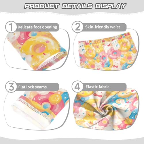 KLL Newborns Rabbit Bear Candy Donut Bubble Toddler Girls Cotton Pants Stretchy Full Length Yoga Pants Gym3