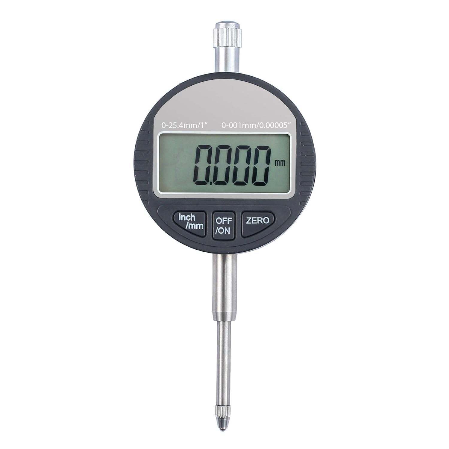 AUTOUTLET Comparatore Micrometro Millesimale DTI 0,001/0,00005” Indicatore a Quadrante Digitale Calibro di Precisione da 0-25,4 mm/1'' Indicatore Elettronico