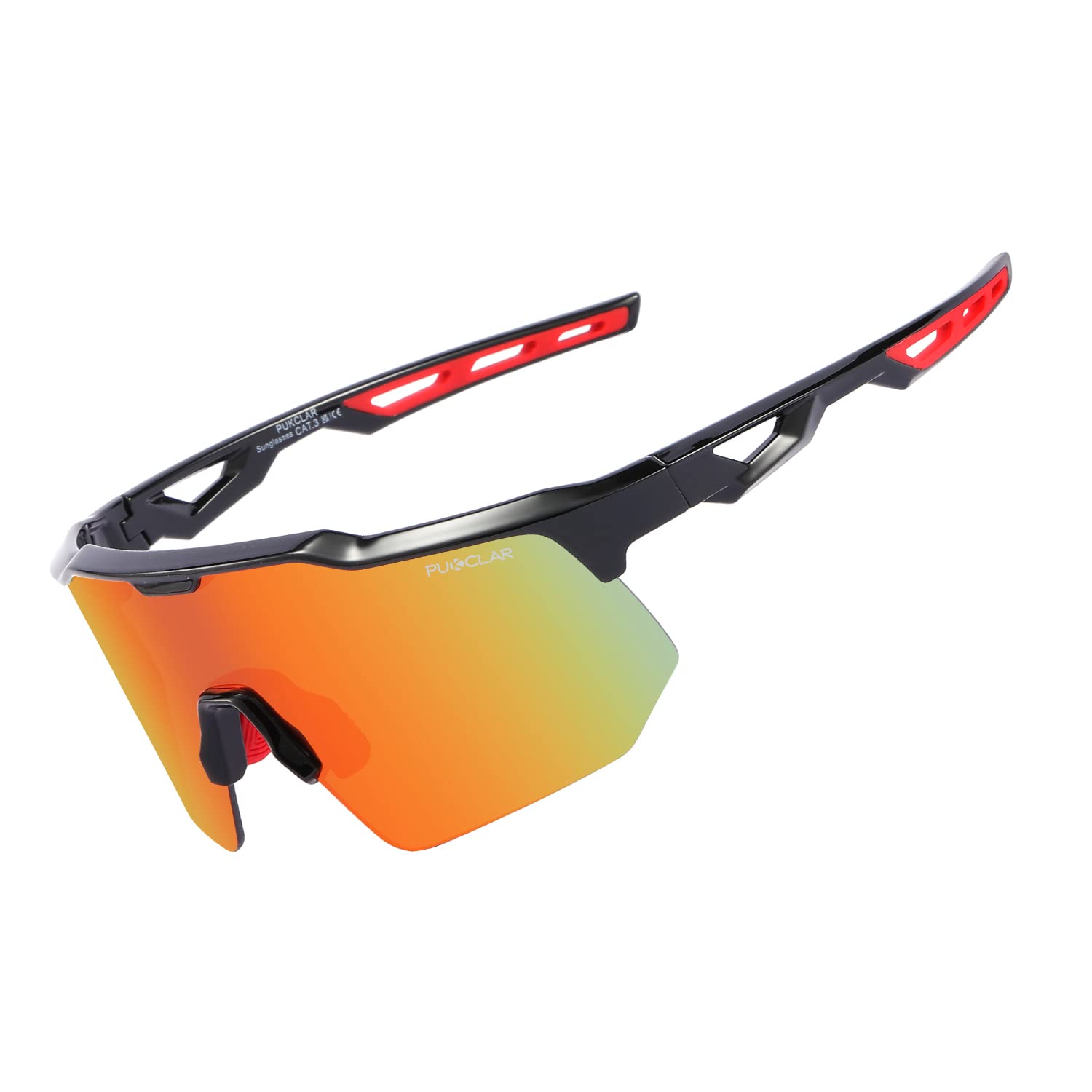 PUKCLAR Cycling Sunglasses for Men Women TR90 Lightweight Frame Mens Bike Sun Glasses with UV400 Protection for Cycling Skiing Driving Motorcycle