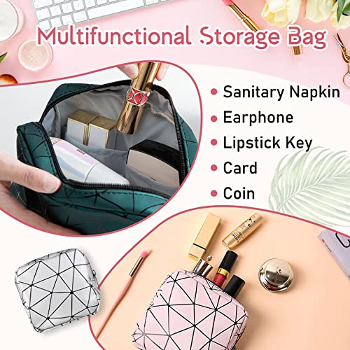 Sanitary Napkin Storage Bags 4PCS Menstrual Cup Pouches Nursing Pad Holder Tampon Bags Portable Period Kit Bag Feminine Product Pouch for Girls for Pads Bag for Pads and Tampons with Zipper - Thumbnail 4