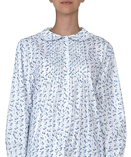 Chemise de nuit coton col Peter Pan imprimé résistant aux plis