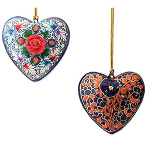 NOVICA Blumenstrauß aus Herzen, 4 Stück