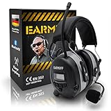 EARMUFF Gehörschutz mit Radio und Bluetooth - extra klarer Sound & Empfang - Unterhaltung bei der Arbeit trotzt perfektem Schutz - Ideal für Forst, Baustellen, Industrie oder Heimwerken