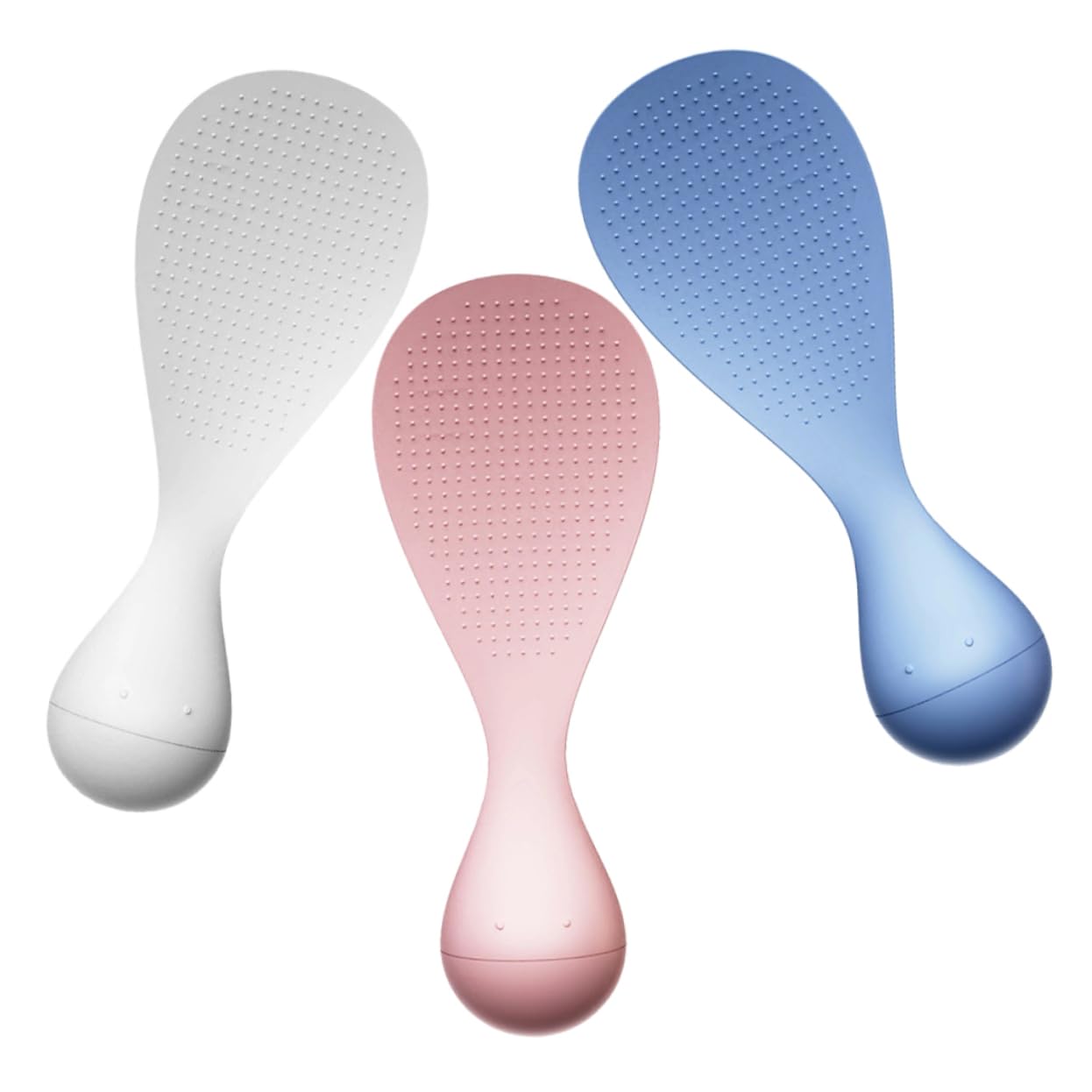 COLLBATH Non-stick Rice Spatula Upright Standing Heat Resistant Paddle 3-piece Set for Rice Cooking