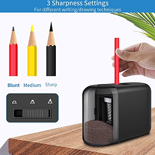 Afmat Electric Pencil Sharpener - Premium Pencil Sharpener For Kids - Adjustable Fast Colored Pencil Sharpener - Electric Or Battery Operated, Portable Size For Handheld, Ideal For School/Kids Gift #TOP2