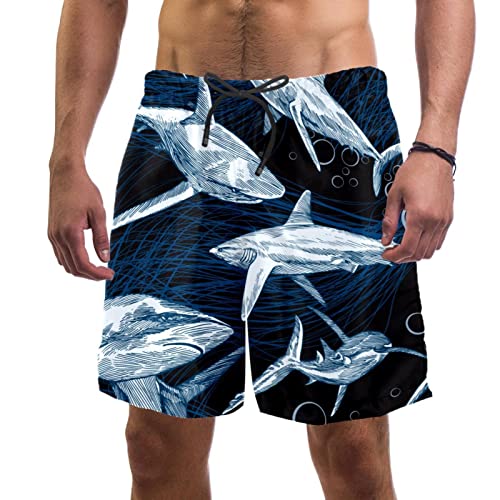 Maillots de bain pour hommes HadHfun motif requin vintage short de plage séchage rapide