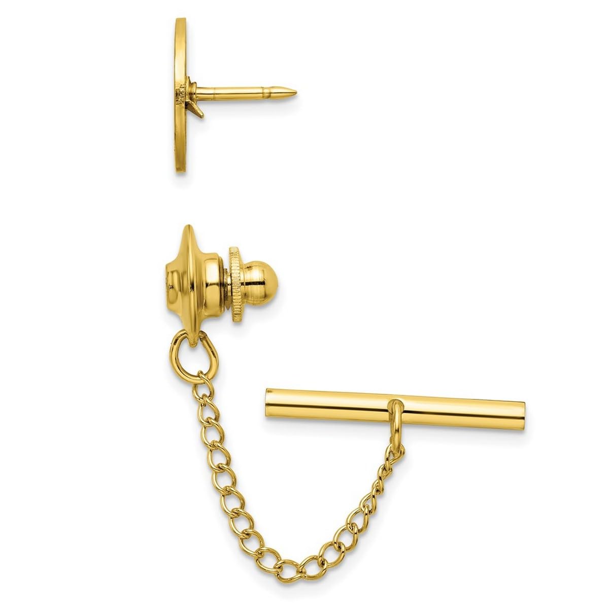 Krawattennadel rund Gold-versilbert seidenmatt - JewelryWeb