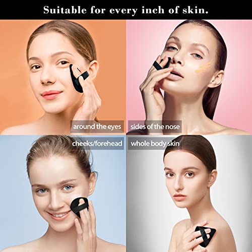 Rareius 8Pcs Triangular Powder Puff Face Soft Velvet Makeup Puff For Loose Powder Body Powder Makeup Sponge For Contouring Wet Dry Foundation Blender Sponge Beauty Makeup Tool.(Black&Rose Red) #TOP6