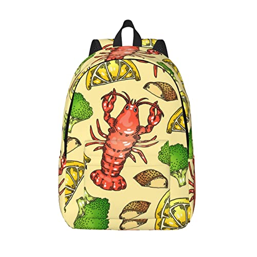 Sac à dos homard et citron M noir en toile pour les cours et les voyages professionnels