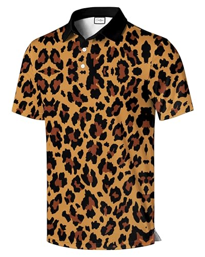 Camiseta polo informal para hombre, de manga corta con estampado artístico llamativo miniatura 1