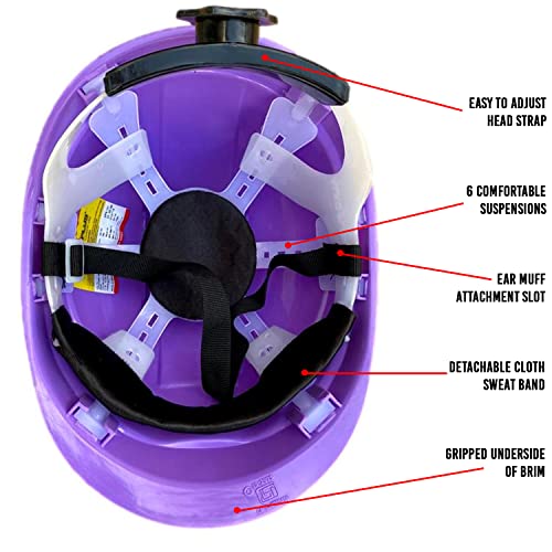 Image of LADWA Purple Heavy Duty Director Safety Helmet, ISI Marked Industrial Protective Hard Hat for Construction, Outdoor Work and Factory Safety Applications (Pack of 5)