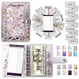 SOUL MAMA Premium Budget Binder with Zipper Envelopes - Glitter Money Organizer for Cash, A6 Binder...