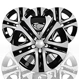 HECASA 17' Wheel Covers Hubcaps Compatible with 2013-2018 Toyota RAV4 LE, 5 Spoke, Silver&Black Plastic Wheel Skins Hub Caps Full Rim Covers Set of 4