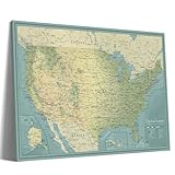 United States Travel Map Pin Board | USA Wall Map on Canvas (59 x 40) [Office_Product]