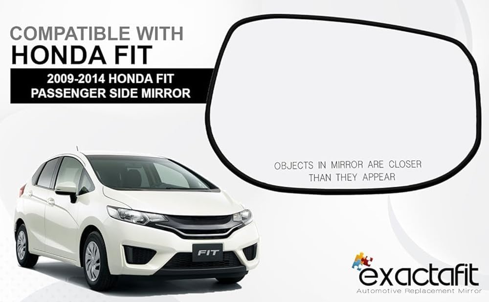 Passenger Right Side Mirror Glass For 2009 2010 2011 2012 2013 2014 Honda Fit Door Rear View Convex Mirrors Back Plate Non-Heated 73400TF0G00
