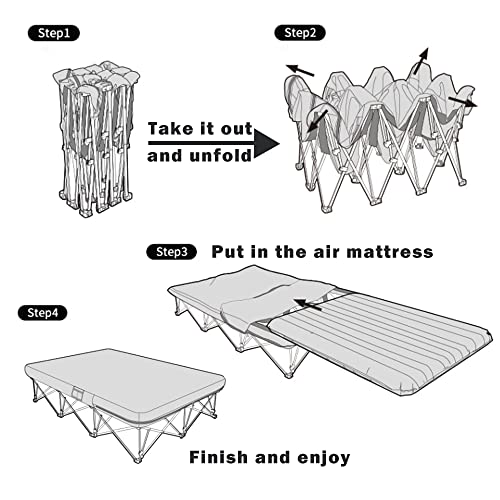 Naturehike CosyWild Folding Camping Cot for 2 Persons - Air Mattress Not Included, Full-Size Bed Frame with Carry Bag and Side Pocket - Image 6