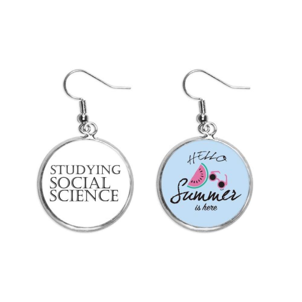 Pendientes de sandía con frase de ciencias sociales para lóbulo de verano 5