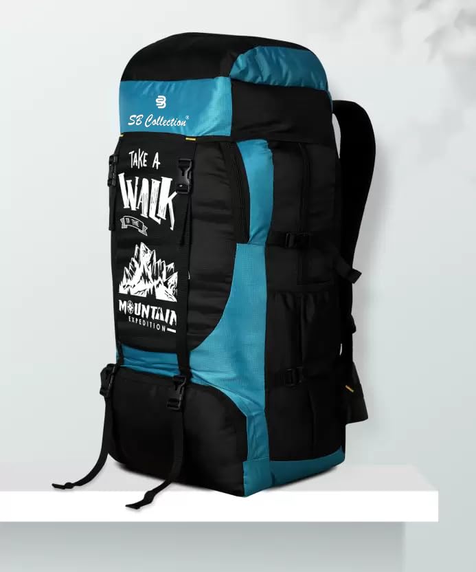 Image of SB Collection 60 L Hiking Rucksack, Water Repellent 600D Oxford Canvas, Unisex Trekking and Camping Travel Bag