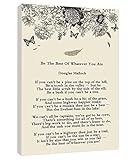 RCVTVPV Be The Best Of Whatever You Are Wall Art Douglas Malloch Poem Poster Flower And Butterfly Canvas Wall Art For Home Office Framed Ready to Hang 16'x24'