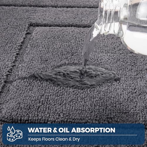 PURRUGS Machine Washable Kitchen Runner Rug 24" x 59", Non-Slip/Skid Hallway Runner Rug, Super Absorbent Soft Area Rug for Kitchen, Hallway & Laundry, Grey by PURRUGS - Image 4