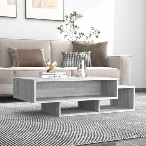 Table Basse Sonoma Gris 105cm avec Rangement pour Apéritifs - 3