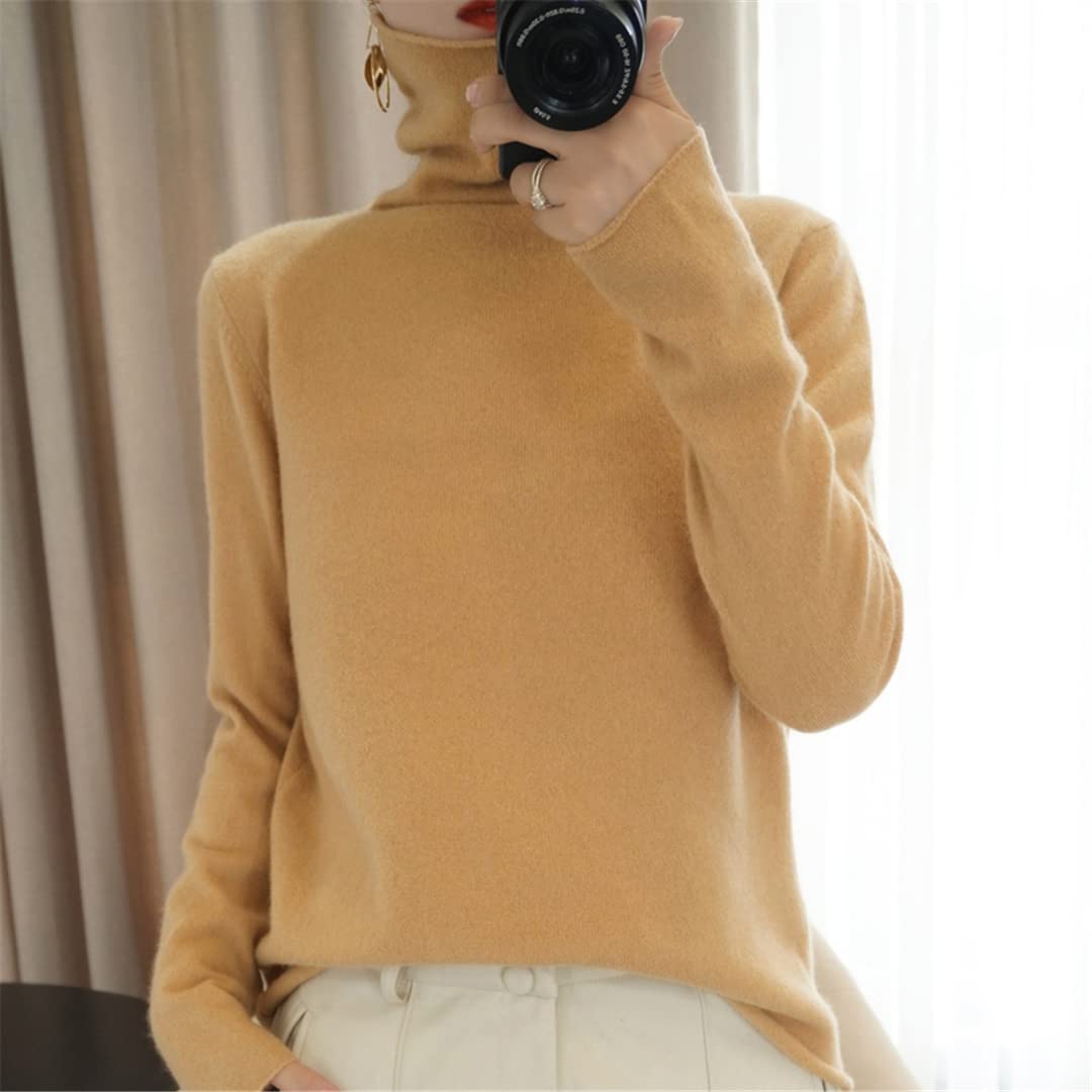 Disimlarl Maglione Casual Collo Alto Cashmere Maglione Donna Lana Pile Collare Primavera Autunno Maglia Pullover