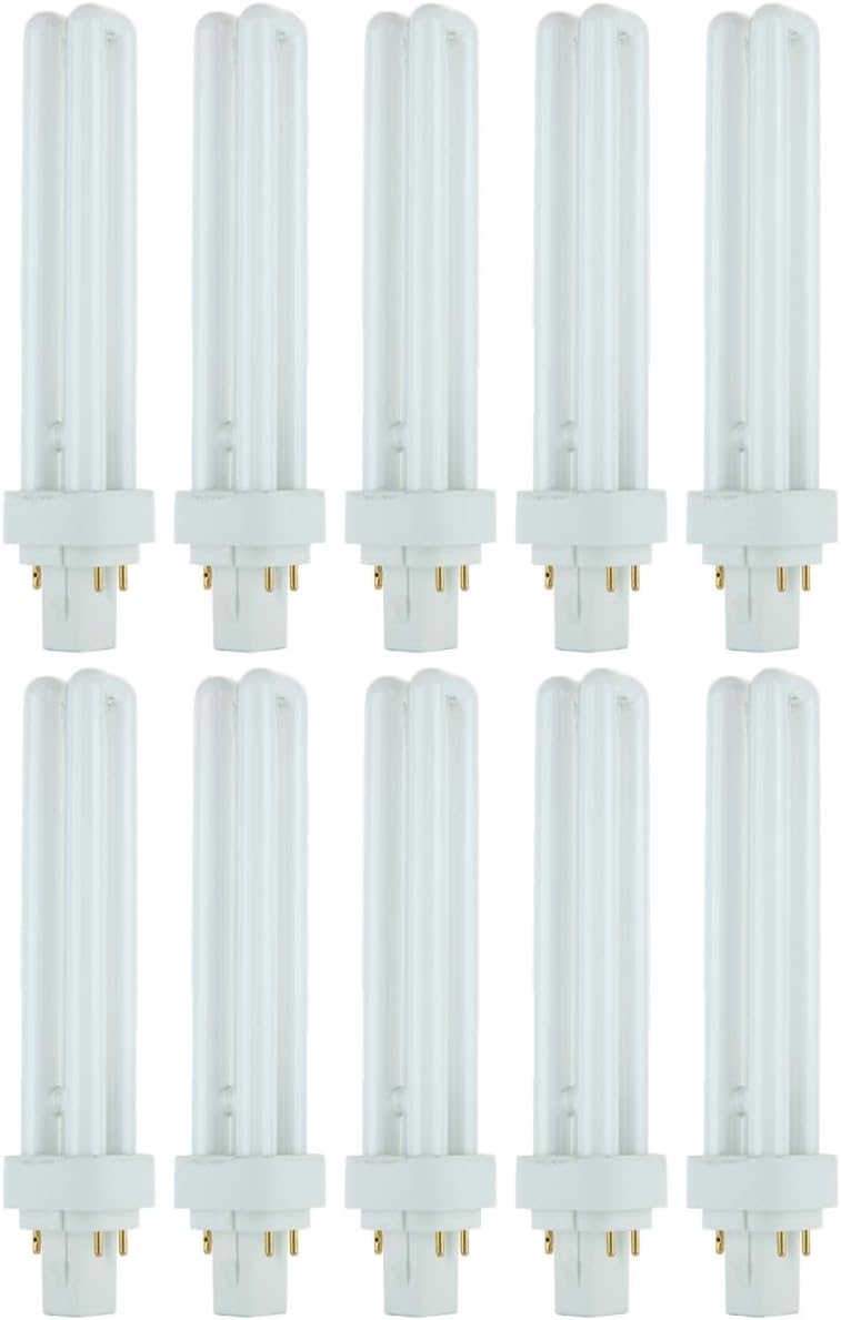 Sunshine Lighting B3166783 Sunlite PLD U-Bend Fluorescent Bulb - G24Q3 Base - 26W - 1560 Lumens - 2700K - Warm White - Pack of 10