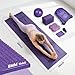 ViraAxis Foldable Yoga Mat and Blocks Set for Women with 2 Pack Yoga Blocks and Strap,Thin Non Slip Pilates Mat with Bag, Home Workout Equipment Essentials Starter Kit for Beginners Full Body Toning
