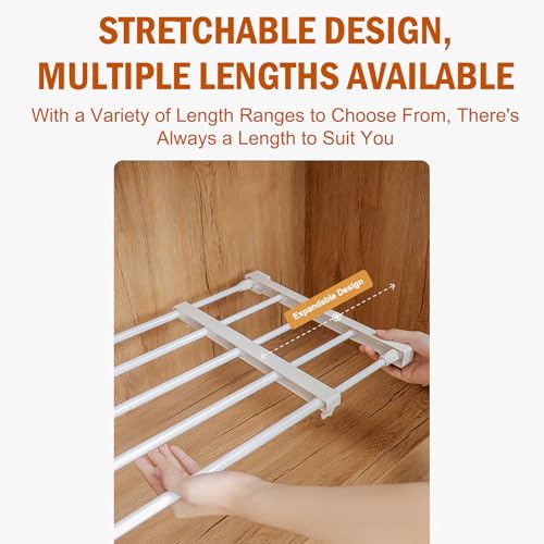 Teleskopregale Ohne Bohren​ | ​Einlegeboden Kleiderschrank​ 24cm Breite mit PP-Stahlrohr | 20kg Tragkraft & Längenverstellung 23-30cm | ​Einlegeböden Schrank​ für Schuhschrank/Küche/Bücherregal