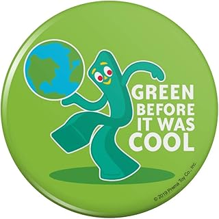 Gumby Green Before It Was Cool Earth Planet Pinback Button Pin