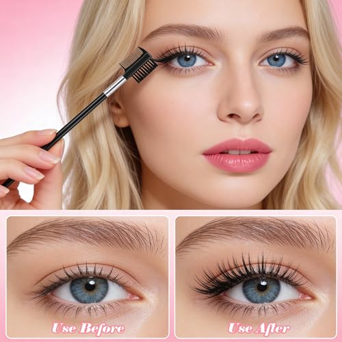 6 STK Wimpernkamm Doppelseitige Wimpernbürste Augenbrauenbürste Für Frauen, Wiederverwendbarer Wimpern Bürste Augen Make up Werkzeug Für Mascaraklümpchen Entfernen Und Augenbrauen Färben