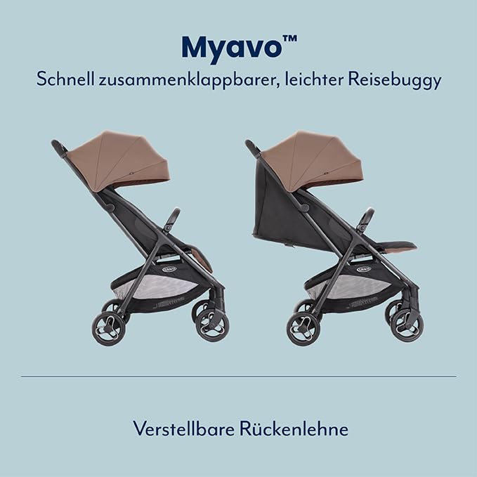 Graco Myavo™ Reisebuggy, ab Geburt bis ca. 4 Jahre, braun, Fossil – Ansicht 4