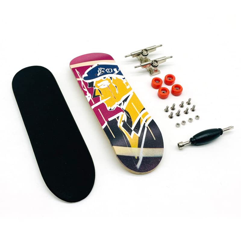 Pro Fingerboard Complete 30mm Skateboard Mini Small Hand Skate Professional Finger Board Full Wood Maple Wheels with Bearings for Kids (A10)