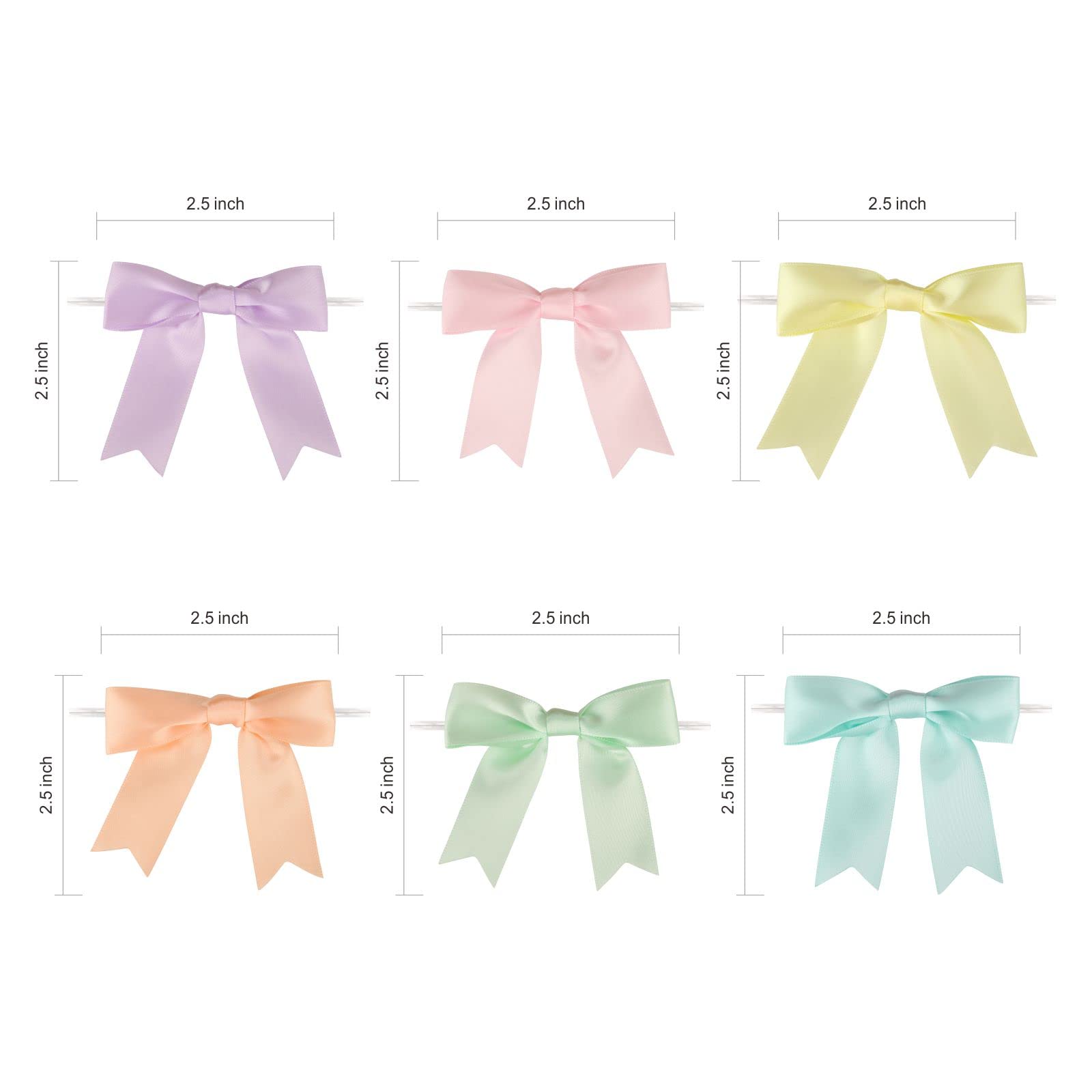 60 Nœuds En Satin Rose Pour Emballage Cadeaux - Adhésif Double Face - 8,4 Cm - Pour Mariage, Anniversaire, DIY