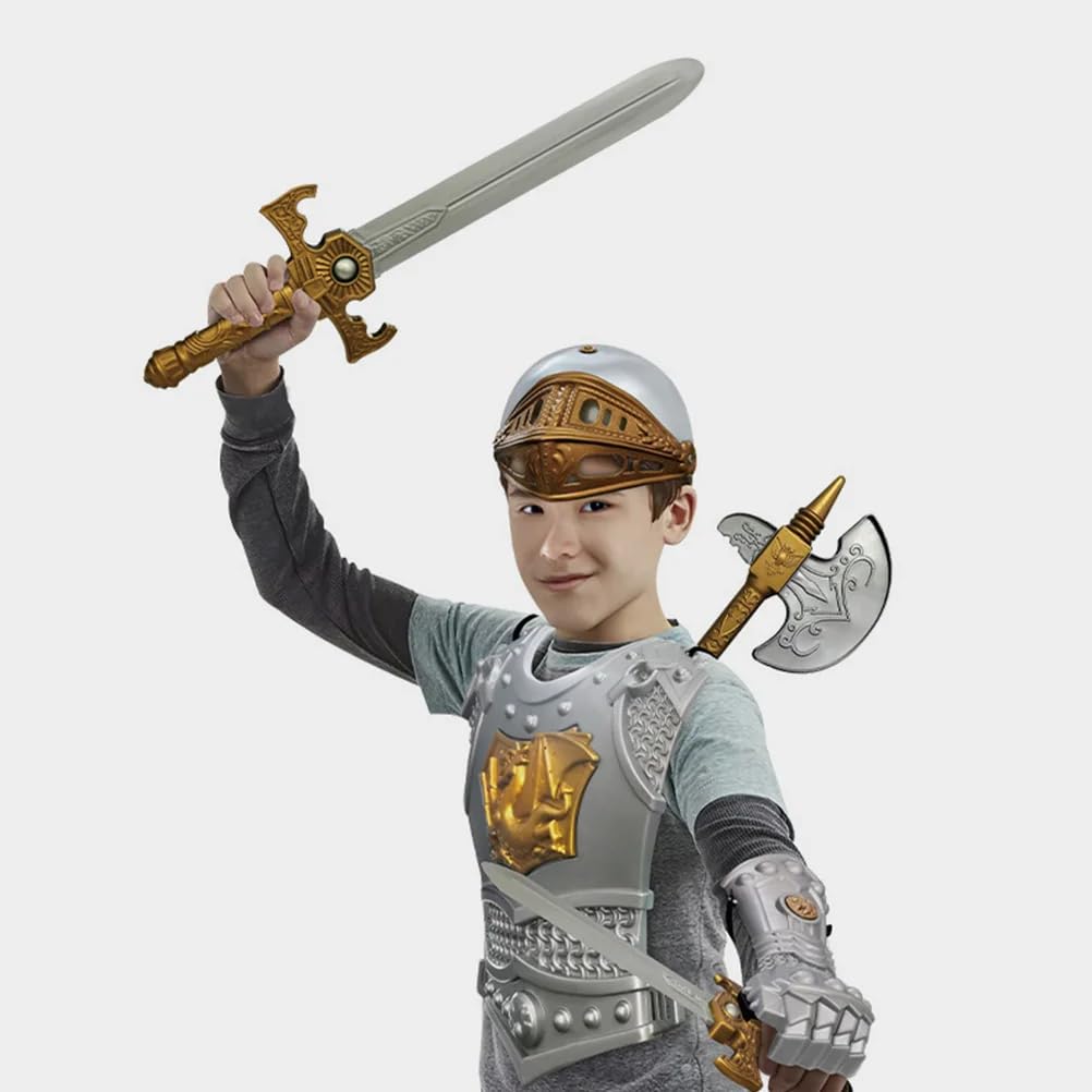 Set De 10 Piezas De Disfraz De Caballero Medieval Con Casco Y Escudo, Armadura De Plástico Para Niños De 4 A 12 Años, Ideal Para Halloween, Carnaval Y Juegos De Rol