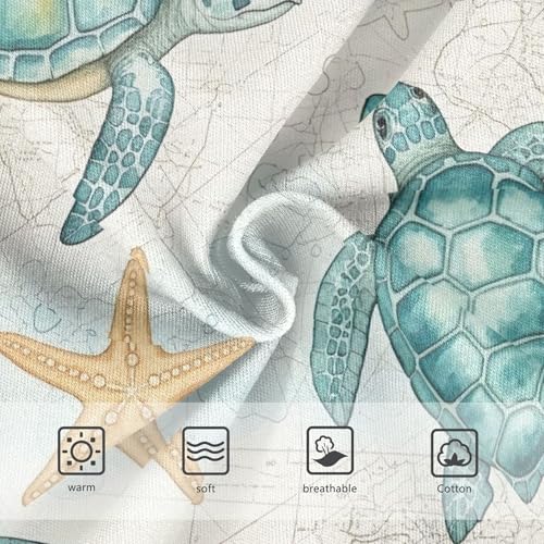 Vintage Sea Turtles Starfish Prints Panties for Girl Toddler Girls Underwear Cotton Personalized Kids Briefs Undies 2t3