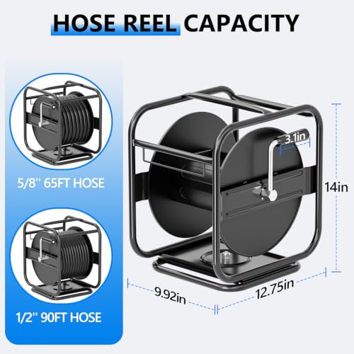 SPECILITE Metal Garden Hose Reel, 360° Rotation Frame, 65-90 FT, Black by SPECILITE - Used condition - Image 2