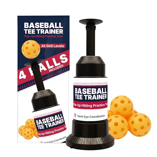 Baseball Tee Trainer Popper- Baseball Swing Trainer with 4 Practice Balls