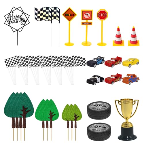 Décorations De Gâteaux sur Le Thème De La Course, 57 Pièces, Décorations De Gâteaux pour...