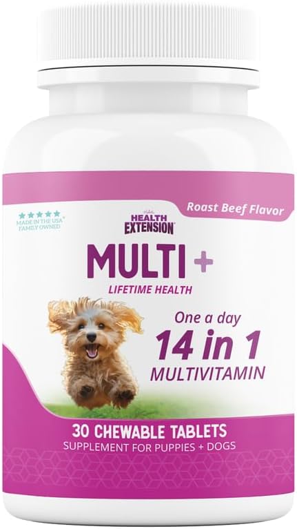 Lifetime Multivitamin and Mineral Tablets for Dogs & Puppies, 30 Tablets - Immune, Digestion, Joint Support, Coat & Skin Health