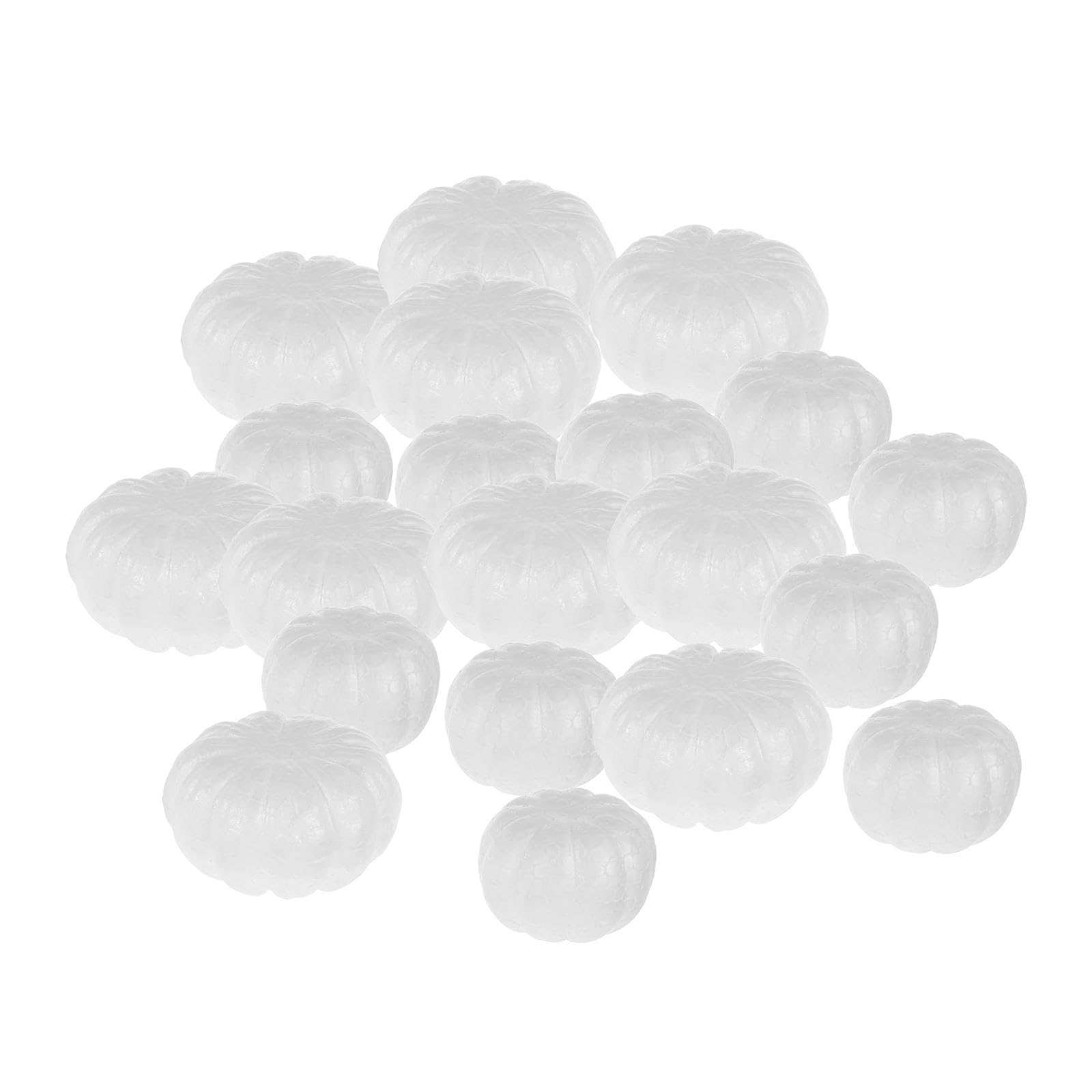 Harilla 20 PCS Foam Pumpkins Polystyrene Pumpkins Carving Painting Artificial Pumpkin Decorations Fake Craft Pumpkin for Halloween Outdoor Wedding Autumn Table Decor, 20pcs-60mm&80mm